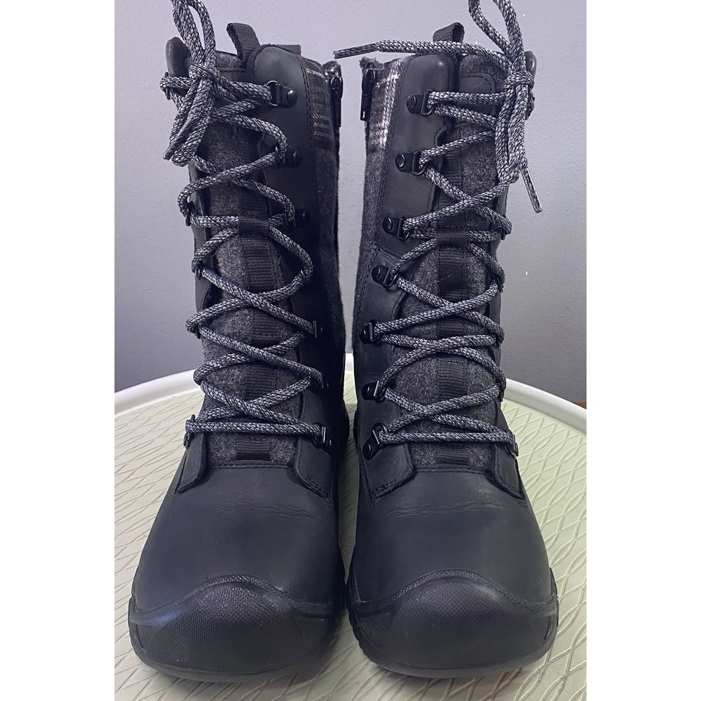 Keen DRY Women's Black&Gray Plaid Waterproof Hiking Winter Insulated Boots 6.5 - Picture 2 of 13